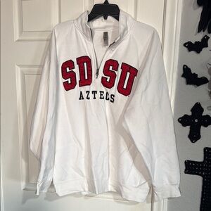 White SDSU Aztecs Quarter-Zip Sweatshirt